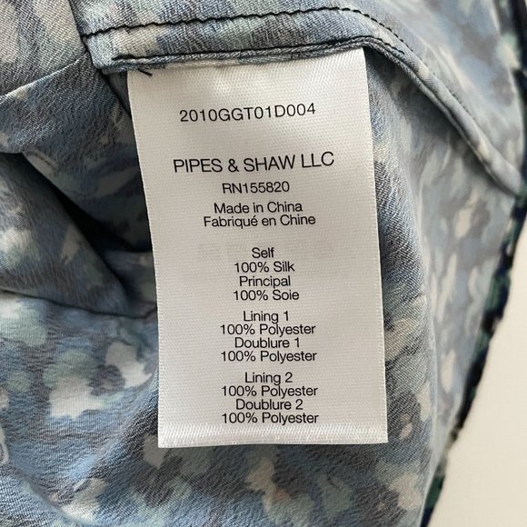 Veronica Beard Dress Anjali Ruched Blue Floral Print Silk Mini Length Womens 14 - Picture 11 of 14